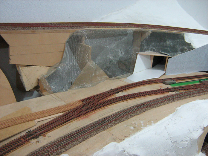 Zona estación serrería en maqueta de trenes