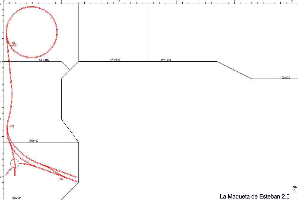 Plano estación montaña maqueta de trenes