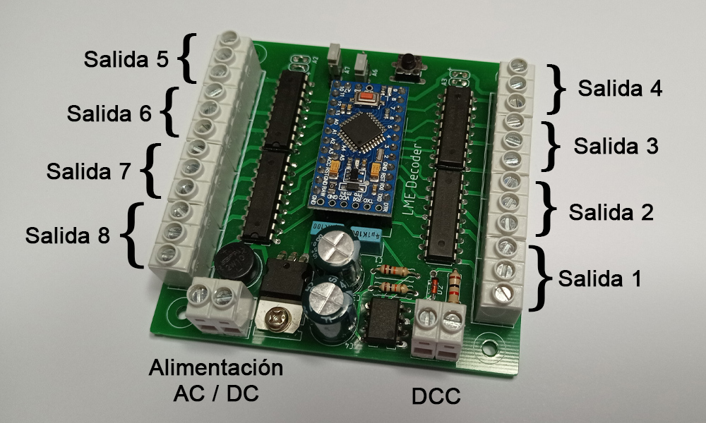 Decoder DCC para desvíos y semáforos